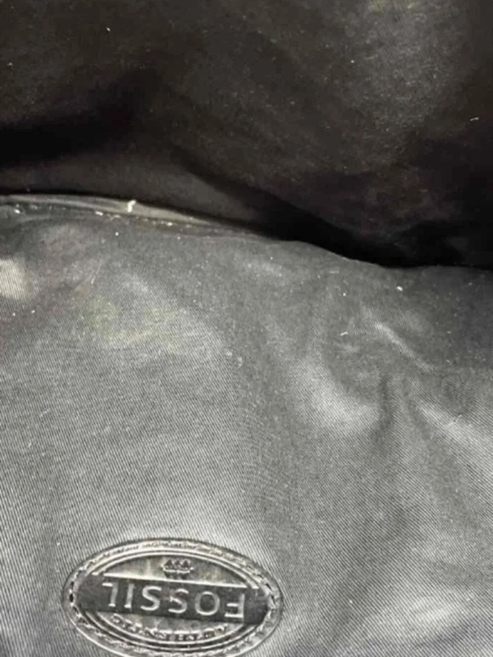 Fossil Black Genuine Leather Laptop Briefcase Work Bag Business Office Carryall